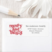 Étiquette d'adresse de retour Noël Merry & Bright (En situation)