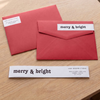 Étiquette d'adresse de retour Noël Neutre Joyeux e