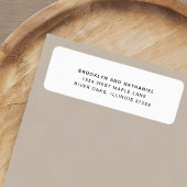 Étiquette d'adresse de retour Noir Blanc Simple