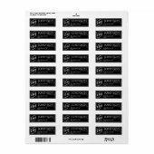 Étiquette d'adresse de retour noir et blanc (Feuille entière)