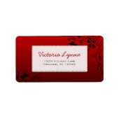 Étiquette d'adresse de retour Ombre Red Roses (Devant)