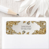 Étiquette d'adresse de retour or décoratif (En situation)