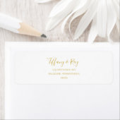 Étiquette d'adresse de retour or simple et élégant (En situation)