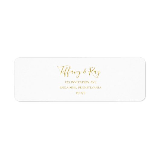 Étiquette d'adresse de retour or simple et élégant (Devant)