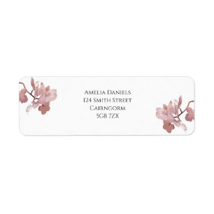 Étiquette d'adresse de retour Orchidée Rose Foncé