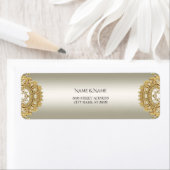 Étiquette d'adresse de retour Ornat Or (En situation)