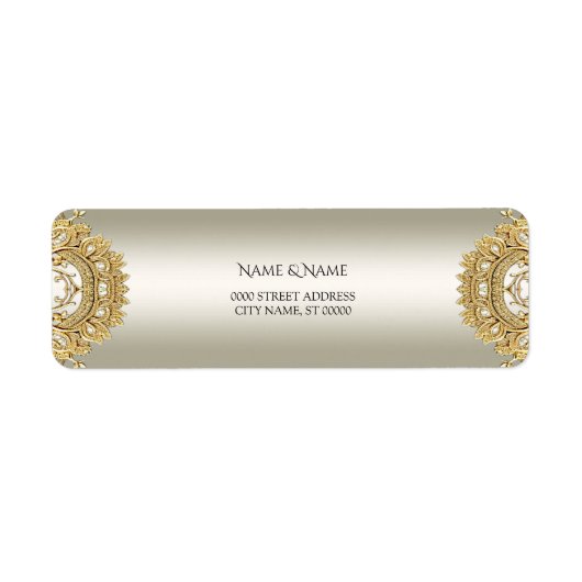 Étiquette d'adresse de retour Ornat Or (Devant)