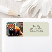 Étiquette d'adresse de retour Panda rouge (En situation)