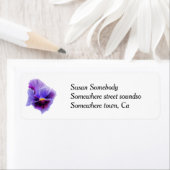 Étiquette d'adresse de retour Pansy Violet (En situation)