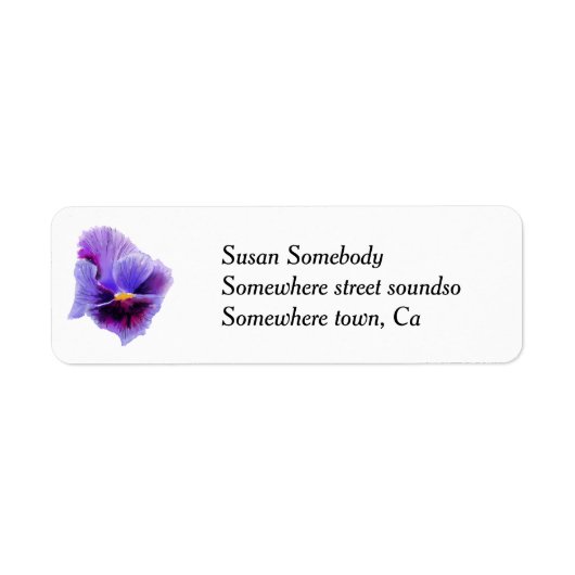 Étiquette d'adresse de retour Pansy Violet (Devant)