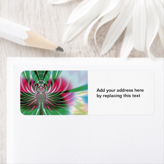 Étiquette d'adresse de retour papillon (En situation)