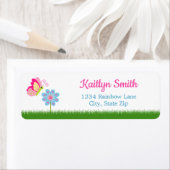 Étiquette d'adresse de retour papillon (En situation)