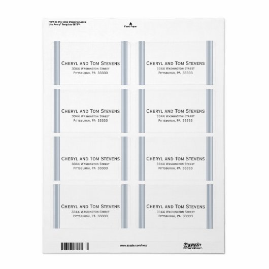 Étiquette d'adresse de retour par bande facile à l (Feuille entière)