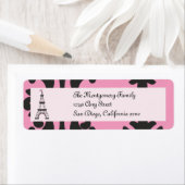 Étiquette d'adresse de retour Paris Chic (En situation)