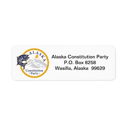Étiquette d'adresse de retour, Parti de la Constit (Devant)