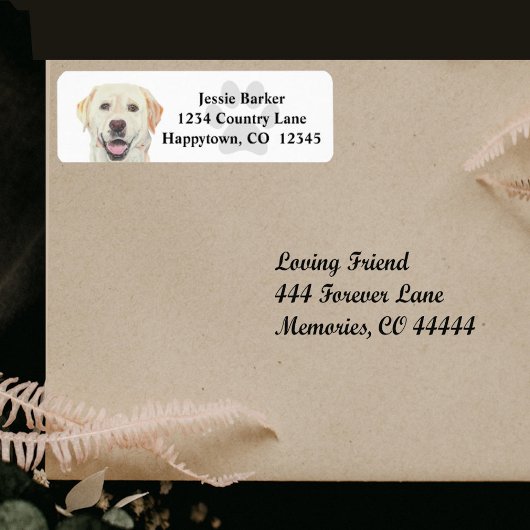 Étiquette d'adresse de retour Pastel Yellow Lab