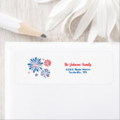 Étiquette d'adresse de retour Patriotique Firework (En situation)