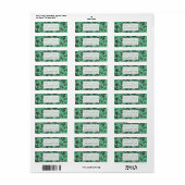 Étiquette d'adresse de retour Peapod Green Roses (Feuille entière)