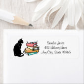 Étiquette d'adresse de retour personnalisée Chat e (En situation)