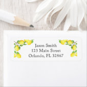 Étiquette d'adresse de retour personnalisée citron (En situation)