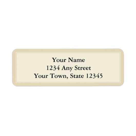 Étiquette d'adresse de retour personnalisée Cream (Devant)