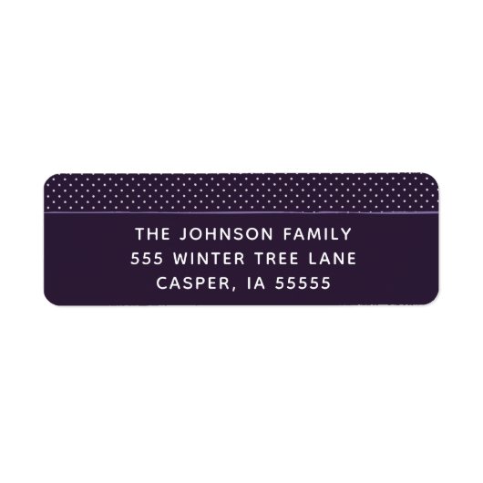 Étiquette d'adresse de retour personnalisée Polka  (Devant)