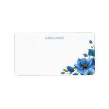 Étiquette d'adresse de retour personnelle florale