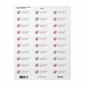 Étiquette d'adresse de retour Pink Ladybug (Feuille entière)