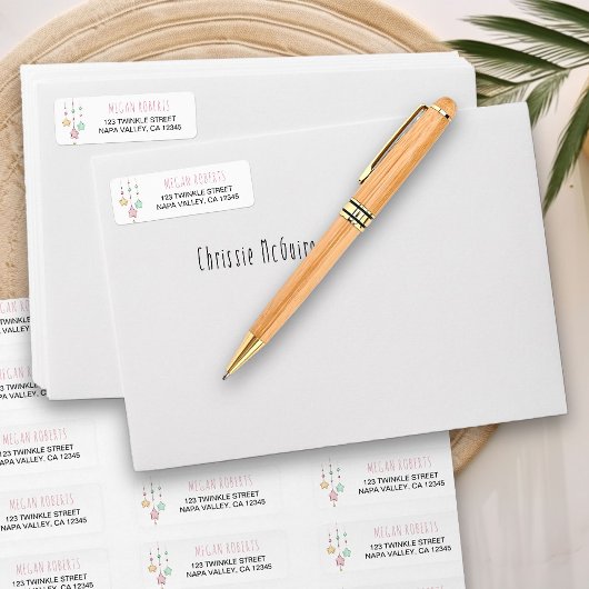 Étiquette d'adresse de retour Pink White