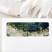 étiquette d'adresse de retour pittoresque Amalfi C (En situation)