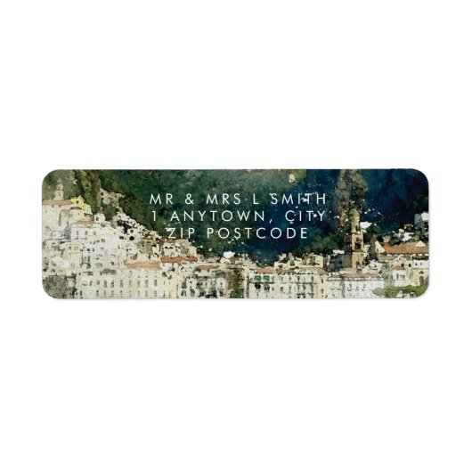 étiquette d'adresse de retour pittoresque Amalfi C (Devant)