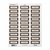 Étiquette d'adresse de retour plaid classique mini (Feuille entière)