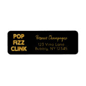 Étiquette d'adresse de retour Pop Fizz Clink Typog (Devant)