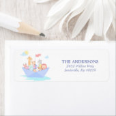 Étiquette d'adresse de retour pour Baby Shower sur (En situation)