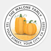 Étiquette d'adresse de retour pour citrouilles de (Devant)