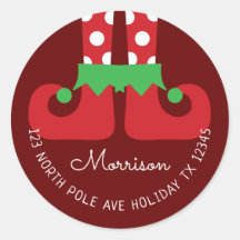Étiquette d'adresse de retour pour elfe de Noël