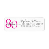 Étiquette d'adresse de retour pour fête des 80 ans (Devant)