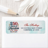 Étiquette d'adresse de retour pour le 250e anniver (En situation)