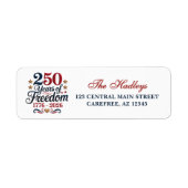 Étiquette d'adresse de retour pour le 250e anniver (Devant)