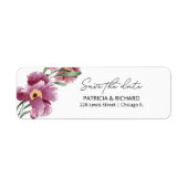 Étiquette d'adresse de retour pour le Floral Save (Devant)