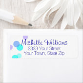 Étiquette d'adresse de retour pour les bulles bleu (En situation)