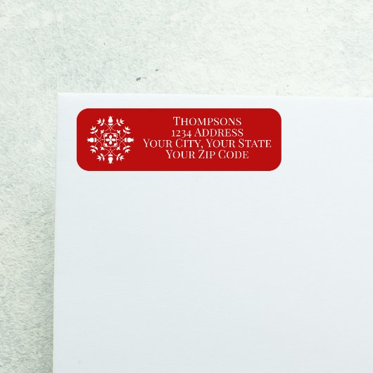 Étiquette d'adresse de retour pour Noël Flocon de 