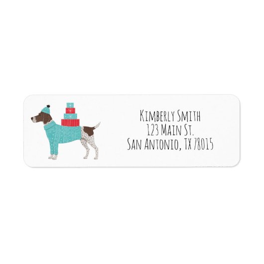 Étiquette d'adresse de retour pour Noël Pointer (Devant)