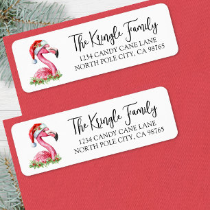 Étiquette d'adresse de retour pour Noël tropical