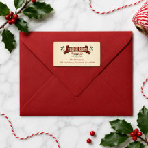 Étiquette d'adresse de retour pour Noël vintage ro