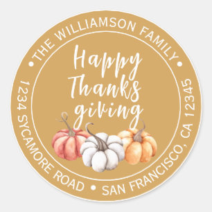 Étiquette d'adresse de retour pour Thanksgiving Ci