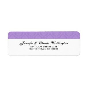 Étiquette d'adresse de retour pourpre Damask