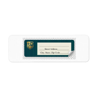 Étiquette d'adresse de retour Préppy - Navy & Vert