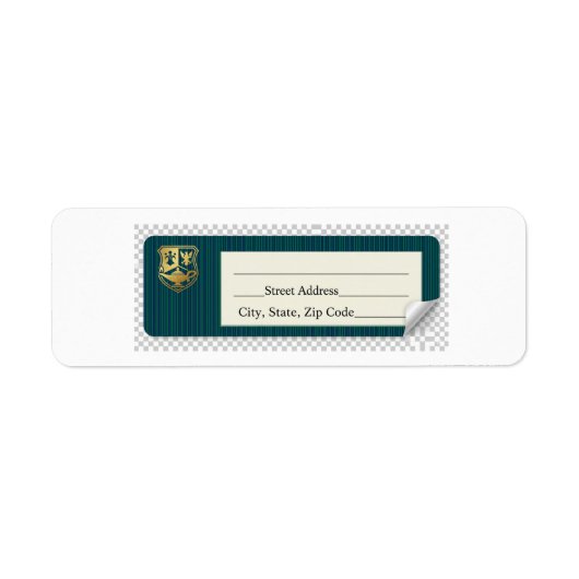 Étiquette d'adresse de retour Préppy - Navy & Vert (Devant)