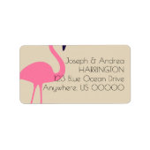 Étiquette d'adresse de retour presque Flamant rose (Devant)